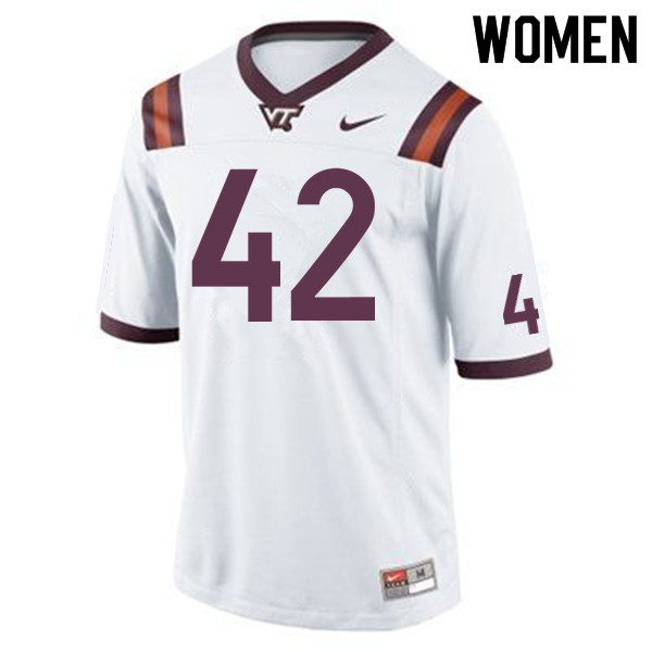 Women #42 Cole Blaker Virginia Tech Hokies College Football Jerseys Sale-Maroon